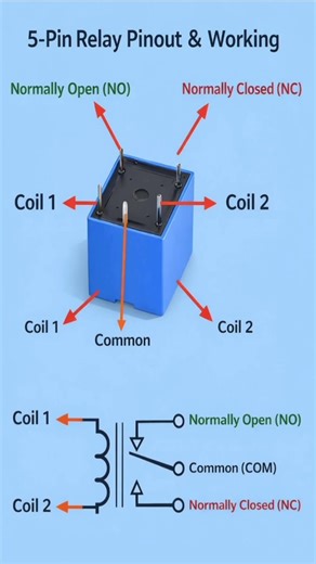 5 pin Relay work out #diagram #electrical #relay #shorts