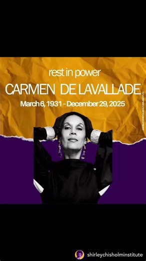 Get @reshare_app • @shirleychisholminstitute Rest in Power Ms. Carmen de Lavallade . . . In Gratitude💜🙏🏾 #actress #choreographer #dancer #legend | Aisha Dew