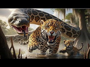 Colossal Python vs Mother Jaguar: Heart-Stopping Fight for Survival!