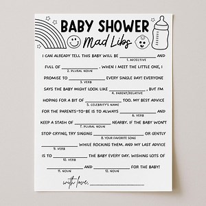 Baby Shower Mad Libs Game Template, Funny Advice for New Parents, Wishes for Parents Printable, Digital Download - Etsy