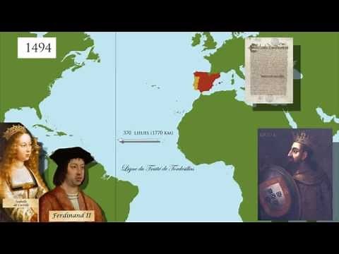Le traité de Tordesillas (1494): le partage du monde (carte animée)