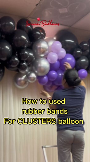 How to put Cluster Balloons with RUBBER BAND | balloon garland decoration ideas #shorts #arch #party