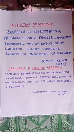 Definition of research and Nursing research