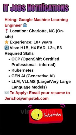 Google Machine Learning Job in Charlotte, NC Oct 8, 2025