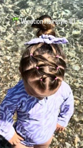 🌴 Vacation Hairstyle #1 Perfect for beach & pool days #girlshairstyles #beachhair #summerhair