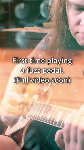 Playing fuzz for the first time (featuring the Behringer Super Fuzz) | #shorts #guitar #fuzzpedals
