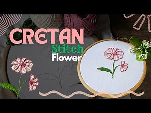 EASY Cretan Stitch Flower Embroidery Design: Easy Tutorial for Beginners! 🌼