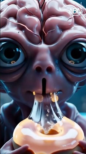 ASMR Alien Eats Glowing Jelly Donut | Brain Alien Slurp & Squeeze Sounds