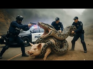 Fearless Rescue Team Confronts Giant Python to Save a Pig