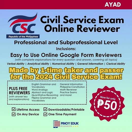 August 2025 Civil Service Exam Online Reviewer #civilserviceexam2025 #civilserviceexamreviewer