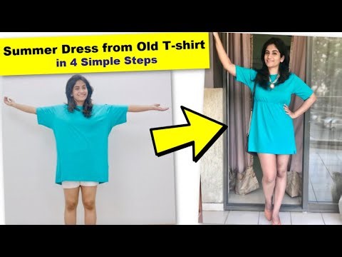 Simplest Dress from Old T-shirts | DIY | #stayindoors