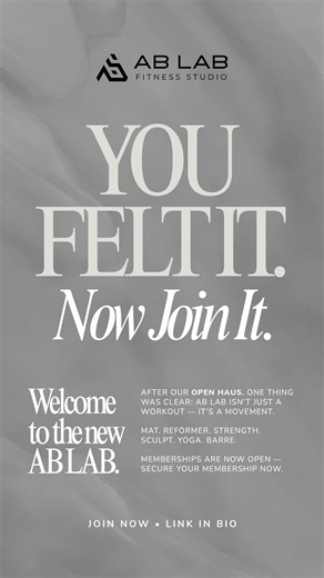 AB LAB FITNESS STUDIO on Instagram: "What a day! The Open Haus may be over, but our next chapter is just getting started✨ A special thank you to our amazing partners who helped make the day extra special: @buttaa_ja @naturemytherapy @allmoistureglow @yardmascarnival Couldn’t make it? Don’t worry, you can still join our community! We have classes 7 days a week to fit any schedule and memberships designed for you. Check the links in our bio to learn more & sign up💪🏽 #AbLab #pilatesredefined #fit