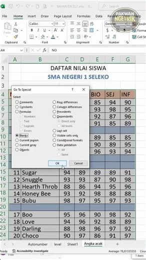 Cara mudah merapikan data dan menghapus baris kosong di excel