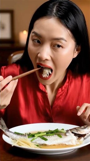 chaines girl eating fish #trending #eating #viral #shorts