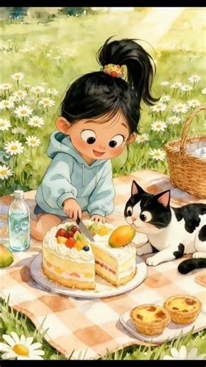 funny cat animation enjoy cake