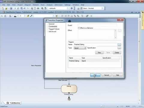 State Simulation of a Cafe - Sparx Systems Enterprise Architect