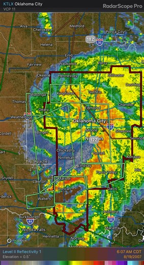 18 years ago today, a hurricane like system affected Central Oklahoma. This feature even had an eye formation which is honestly hard to believe looking at it. This is something I would love to experience again, but I don’t know if this will ever happen again in this area. This can happen due to the brown ocean effect (a meteorological phenomenon where a tropical cyclone, after making landfall, can maintain or even intensify its strength due to warm, saturated soil acting like an ocean). | Storm 