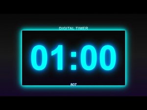 1 Minute Neon Digital Timer | Quick Countdown for Focus, Study, and Productivity