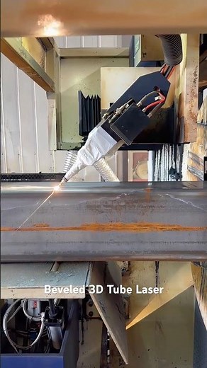 45 degree Beveled 3D Tube Laser Cutting Machine with 5 Axis #fabrication #steelfab #cnc
