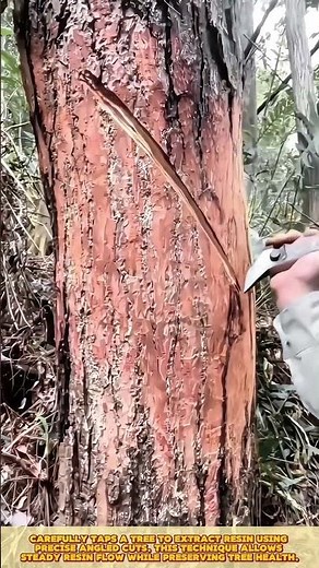 Skilled worker extract resin, maintain tree health, and collect natural resources efficiently