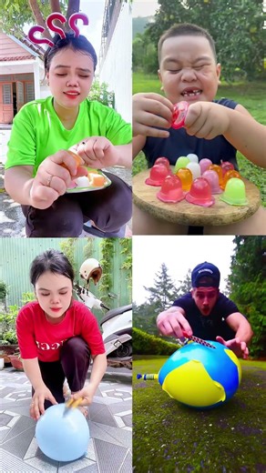 Funny Jelly Opening Fail & Balloon Pop Surprise 🍮🎈🤣