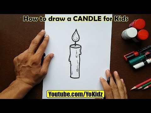 How to draw a CANDLE for Kids