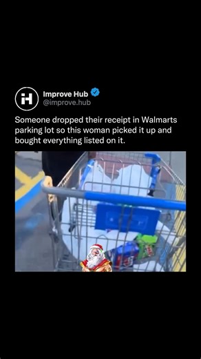 Improve Hub | The video depicts a woman in a Walmart parking lot who claimed to have found a receipt for around $95 worth of groceries. She then returned... | Instagram