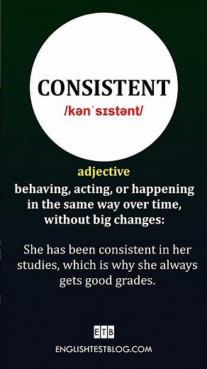 Learn A New Word: Consistent | English Vocabulary