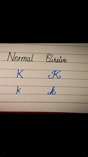 K in 4 Writing Styles ✨ | Normal to Cursive #calligraphy #cursive #abcd #abc #shorts #learnenglish