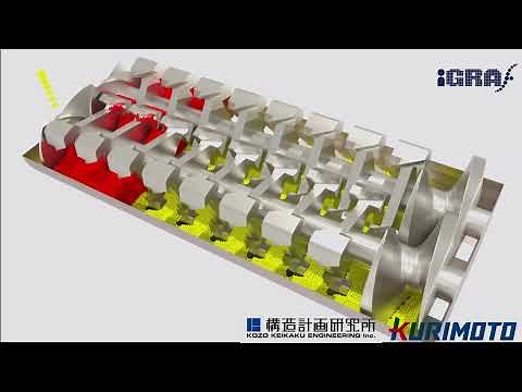 二軸混練機の粉体シミュレーション 栗本鐵工所×構造計画研究所 (Twin Screw Kneader KURIMOTO×KKE)