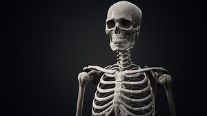 Animation of the human skeleton against a blach background - Free Stock Video