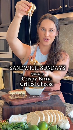 Ep 23 of Sandwich Sundays: Crispy Birria Grilled Cheese 🧀🌮 BEST sandwich yet!?
