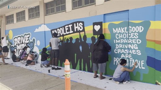 New ‘Drive With Aloha’ mural underway at Kapolei High School