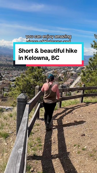 Black Mountain Viewpoint is a quick ~2 km hike to a beautiful view of Kelowna and Okanagan Lake! Just like a lot of easy hikes around Kelowna, the Black Mountain Viewpoint is located in a pretty unlikely spot: the suburbs. It’s totally surrounded by houses and is a surprising little pocket of nature with great views. It’s quick and easy, but it’s still hard enough to get a sweat up. Even though it’s short, don’t underestimate the workout you’ll get from the trail! There are a bazillion stairs. T