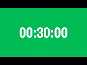 30 Minute Countdown Timer Green Screen ⏳ | No Music | HD Full Screen Timer for Editing & Streaming