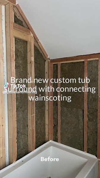 Gray Subway Tile Tub Surround and Wainscoting Installation