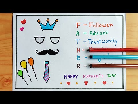 Father’s day greeting card drawing easy|How to draw father’s day card|Father’s day gift card drawing