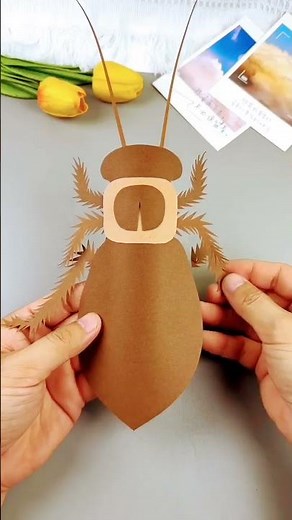 How to make 3D Insect (Cockroach) 🪳🪳🪳🪳🪳🪳🪳 #artwork #papercraft #cocomelon