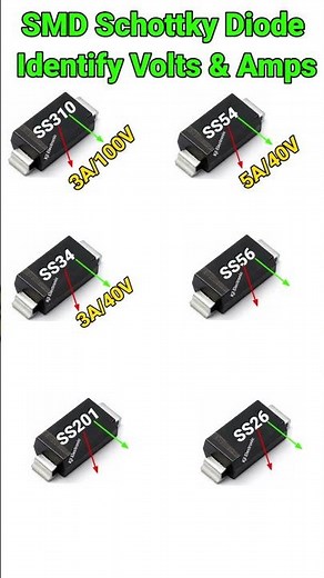 Most Used Schottky Diodes and Their Ratings #shorts