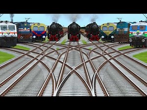 All Realstic Diesel Trains Run By Bumpy🍒 Grandient Railroad Tracks | diesel locomotive vs electric