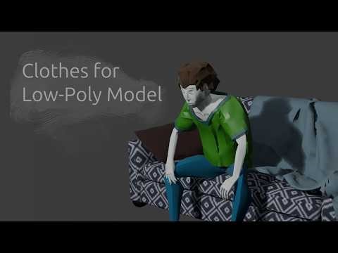Making clothes for low-poly model (speeded up)