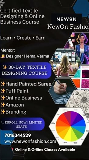 Learn • Create • Earn with NewOn Fashion#OnlineTextileClass#TextileDesigningCourse#sareedesigning