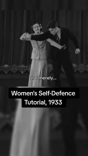 A self-defence class from May Whitley in 1933, explain the aim of jujutsu. #selfdefense #women #woman #1933 #history #fy #fypage #foryou #foryourpage #foryoupage #xyzbca #viralvideo