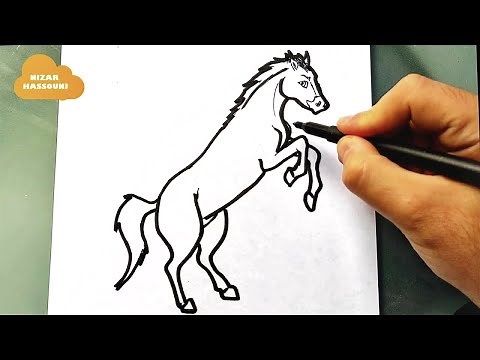 Comment dessiner un cheval qui saute etape par etape