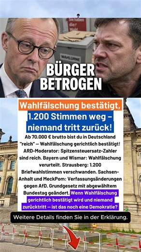 Wahlfälschung gerichtlich bestätigt — 1.200 Briefwahlstimmen einfach verschwunden #deutschland #merz