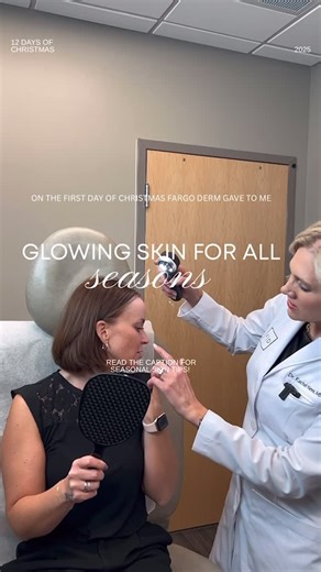 🎄 On the first day of Christmas, Fargo Derm gave to me… glowing skin for all seasons ✨ Just like the weather changes throughout the year, your skin does too. Temperature shifts, humidity levels, sun exposure, and even indoor heating can all affect your skin’s barrier, hydration, and sensitivity. ☀️ Summer may bring oiliness and sun damage 🍂 Fall often leads to dryness and texture changes ❄️ Winter can cause irritation, redness, and flaking 🌸 Spring may trigger breakouts or allergies That’s wh