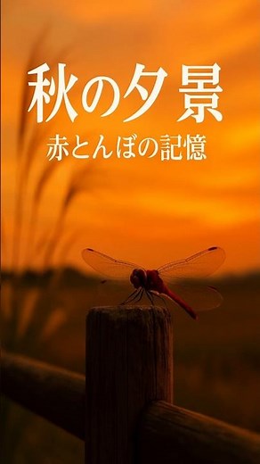 「秋の夕暮れと赤とんぼ」