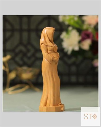 Our Lady of Expectation Wooden Statue | Pregnant Virgin Mary Figure | Catholic Gift | Hand Carved...