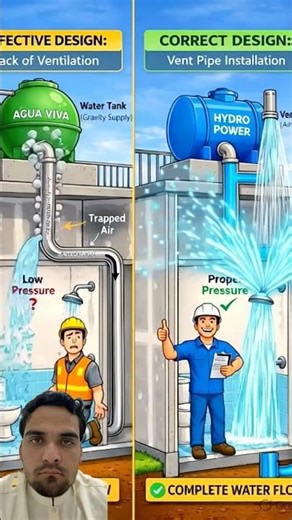 Vent Pipe Ventilation | Plumbing System Explained #civilengineering #viralvideoshorts #engineering