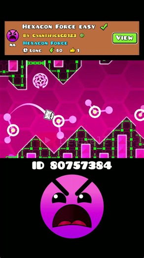 Hexagon Force Easy Run #geometrydash #gd